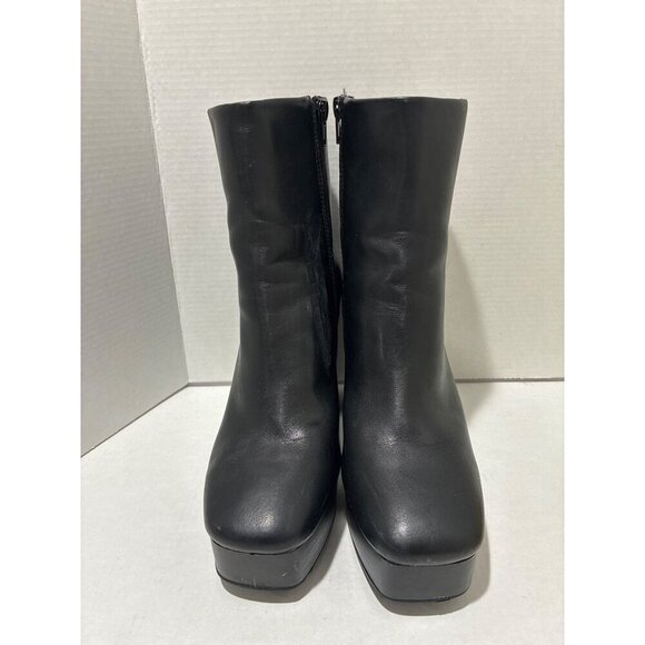 Madden Girl Autumn Platform heeled Black Ankle Motto Bootie Womens size 8 - Picture 2 of 7